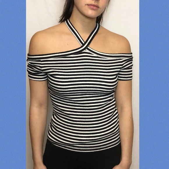 black and white striped shirt - Picture 1 of 2